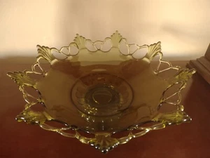 Westmoreland Glass Ring and Petal Footed Bowl Compote --- Olive - Picture 1 of 3