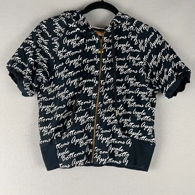 Sudadera con capucha vintage Apple Bottoms para mujer grande azul cremallera completa estampado Y2k años 90 Foto 1 de 4