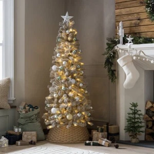 Habitat 6ft Pre lit Snowy Christmas Tree - Beige - Picture 1 of 7