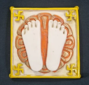 POLY MARBLE BIG SIZE SHIRDI SAI BABA'S CHARAN PADUKA- SABKA MALIK EK- ENERGIZED - Picture 1 of 3