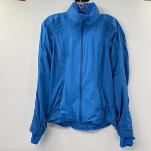 Lululemon Damen blau durchgehender Reißverschluss Daumenloch leicht verstaubar Kapuze Jacke - Bild 1 von 4