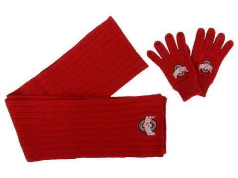 New Licensed Ohio State Buckeyes Winter Knit Scarf Gloves Embroidered Set S99 Cover