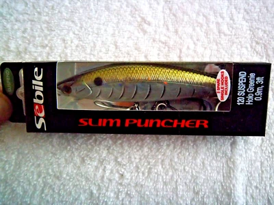SEBILE SLIM PUNCHER 120 / 4 3/4" & 7/8 OZ SUSPENDING JERKBAIT COLOR HOLO GREENIE - Image 1 of 4