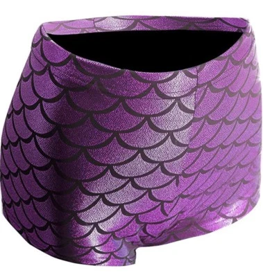 Sirena Púrpura Escala Escenario Mujer Adulto Disfraz Vestir Baile Pantalones Cortos-Grandes Foto 1 de 3