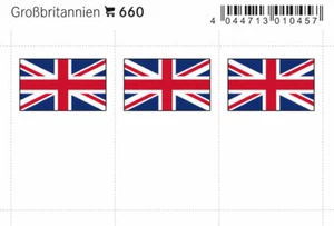 6 Lindner 660 United Kingdom Flag Stickers Flag Signets - Picture 1 of 3