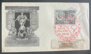 1940 Brazil First Day Cover FDC To Hillsboro NC USA Pan American Centenary - Picture 1 of 2