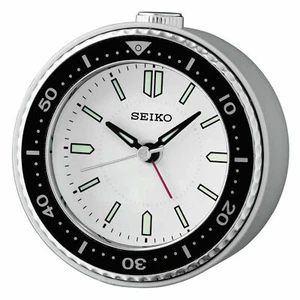 Seiko QHE184J White/Black Alarm Clock Watch Sobremesa - Picture 1 of 1