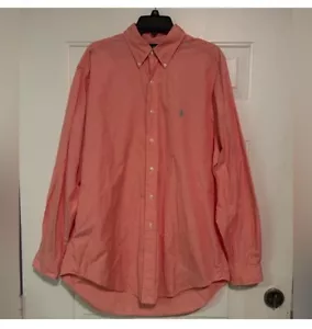 Ralph Lauren Casual Vintage Men’s Large Classic Fit Unique Coral Turquoise Logo - Picture 1 of 11