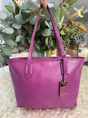Ralph Lauren Purple Shopper Haley Tote Bag - Image 1 of 4