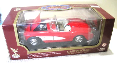 ROAD LEGENDS 1/18 1957 CHEVROLET CORVETTE CARRO COLECIONÁVEL FUNDIDO NA CAIXA - Imagem 1 de 2