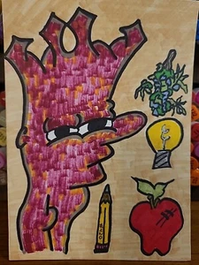 Original Drawing Bart Needs To Smoke  Apple Pipe Idea Weed Marijuana Cannabis TV - Picture 1 of 24