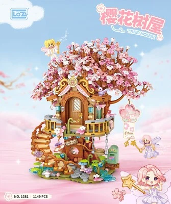 Fairy Cherry Blossom Sakura Tree House Building Blocks Model Kit Gift Kids Adult - Image 1 of 4