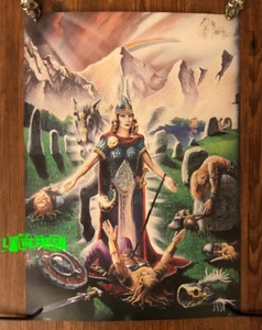 WIKINGERWALKÜRE GEMÄLDE Kunstdruck Poster Vintage Walhalla Asatru nordische Runen - Bild 1 von 1