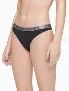 MICRO PERIZOMA CALVIN KLEIN donna (X-LARGE) NUOVO CON ETICHETTE LOGO CALVIN KLEIN QD3621-001 - Foto 1 di 3