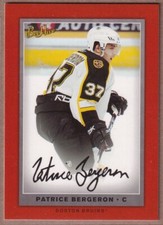 2006-07 Beehive Red Facsimile Signatures #91 Patrice Bergeron - Boston Bruins