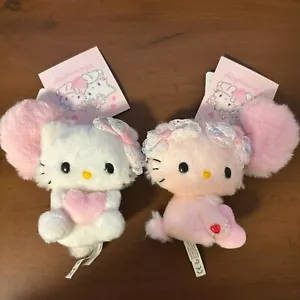 Charmmy Kitty Honey Cute Fluffy Heart Plush Toy Doll Mascot Set of 2 Sanrio NEW - Picture 1 of 13