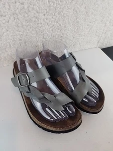 Sandalias Cliffs Talla 7.5 M Blanco Montaña Gris Cuero Correa de Lazo Trenzado - Imagen 1 de 7