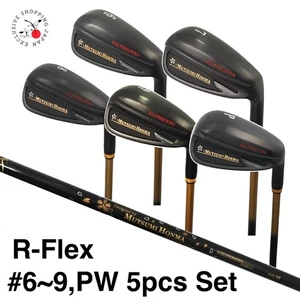MUTSUMI HONMA Full Titanium Iron 5p Set #6~PW R-Flex MH Original Graphite Shaft - Picture 1 of 8