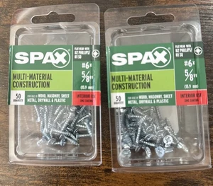 2 PACK SPAX #6 x 5/8-in Zinc-Plated Multi-Material Interior Wood Screws 100 Pcs - Picture 1 of 4