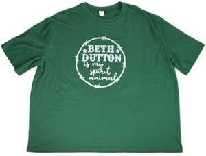Yellowstone Beth Dutton is My Spirit Animal RIP Wheeler Green Shirt 5XL Montana - Picture 1 of 11