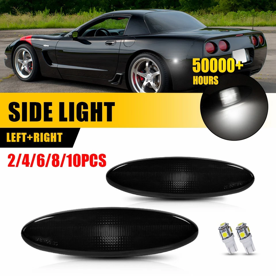 2-10x  Smoked  Side Marker Light Housings For 1997-2004 Chevrolet Corvette C5 - Image 1 of 1