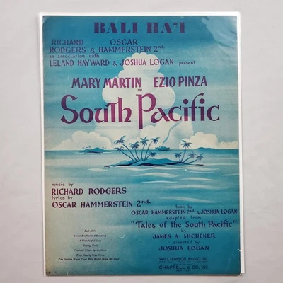 Bali Ha'i South Pacific 1949 Sheet Music Piano Vocal Rodgers & Hammerstein VTG - Image 1 of 4