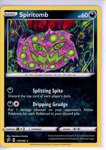 Spiritomb 116/192 Swsh02: Rebel Clash Regular - Picture 1 of 2