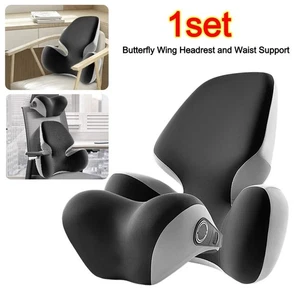 Memory Foam Seat Cushion Set Waist Support Lumbar Pad Car Neck Pillow - Picture 1 of 8