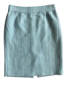 Banana Republic Blue Tweed Pencil Skirt Lined Womens Size 4 Turquoise - Picture 1 of 7