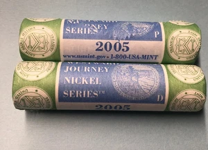 2 x 2005 Westward Journey Western Waters Nickel Rolls ~~  P & D ~~ PRISTINE ~~ - Picture 1 of 1
