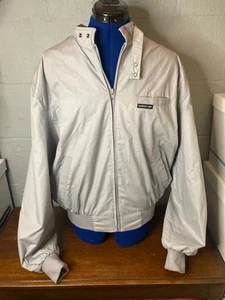Members Only Jacke Herren Größe 42 hellgrau klassisch kultig Bomber durchgehender Reißverschluss Taschen - Bild 1 von 13