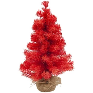 Northlight 17.5" Scarlett Red Pine Tree Natural Jute Base Christmas Decoration - Picture 1 of 3