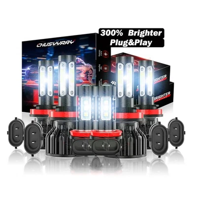 For Infiniti EX35 2008-2012 6PC 6000K White LED Headlight + Fog Light Bulbs Kit - Image 1 of 4