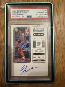2022-23 Panini Contenders JALEN WILLIAMS Auto Rookie Ticket OKC Thunder PSA 10 - Picture 1 of 1