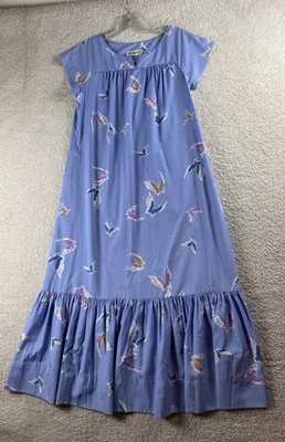 Vintage Tori Richard Dress Womens Small Purple Blue Butterfly Print Short Sleeve - Image 1 of 4
