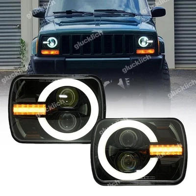7X6 Zoll LED Scheinwerfer Hi/Lo Beam Für Jeep Cherokee XJ YJ Chevrolet Express - Bild 1 von 4