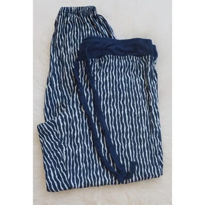 Tart sz M Womens Blue Soft Striped Stretchy Drawstring Jogger Pjs Cozy Comfy - Picture 1 of 9