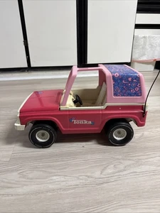 Vintage Large TONKA Bronco Jeep Pink Barbie Pressed Steel Metal Truck MR-970 - Picture 1 of 5