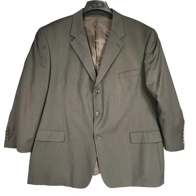 Vtg Andrew Fezza sz 52R Mens Sport Coat Gray Brown 100% Wool Blazer Suit Jacket - Image 1 of 4