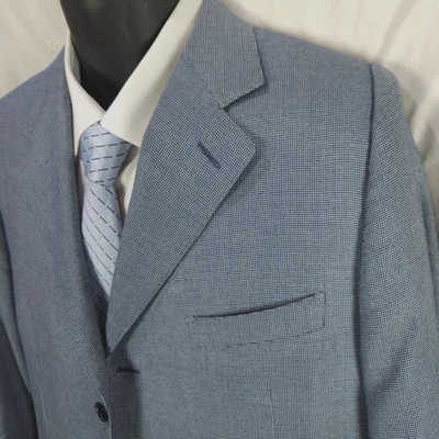 Canali мужчин ЕС 52/ США 41R серовато-синий вискоза мини чек костюм куртка блейзер - Изображение 1 из 4