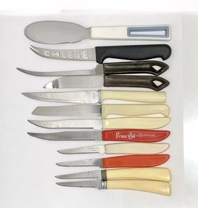 Vintage Posten/12 Quikut Messer Schäl Steak Käse Tomate Filet Streuer Küche Werbung - Bild 1 von 7