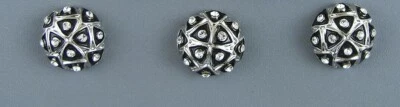 RHINESTONE/SILVER AND BLACK CLOTHING BUTTON - SET OF 3 - Image 1 of 3