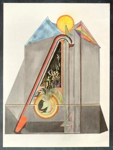 Larry Volk drawing: "The Temple That We Live In…has an open door …" 18" x 24" - Picture 1 of 5