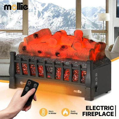 Electric Fireplace 1500W Space Heater Stove Realistic Wood Flame w/Remote+Timer - Image 1 of 4
