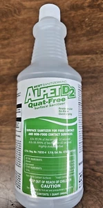 ALPET D2 Quat Free Surface Sanitizer Case of 12 Quarts with sprayers - Picture 1 of 3