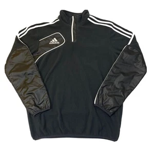 Adidas ClimaCool Youth Training Jacket Small Black White 1/4 Zip Pullover - Picture 1 of 5