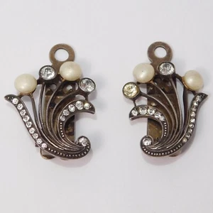 ART DECO PASTE 835 SILBER FELL CLIP SCHUHCLIPS EUROPEAN DAZZLING   - Bild 1 von 4