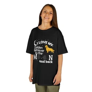 I Love My Golden Retriever Tee, Kids Dog Lover Shirt, Pet Gift, Animal - Picture 1 of 53