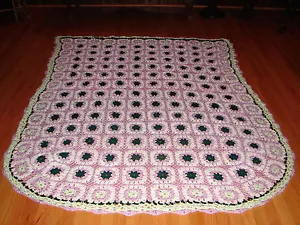 Neue gehäkelte Handarbeit Handarbeit Granny Square Tagesdecke Afghanisch - Bild 1 von 10