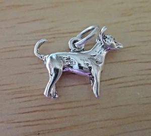 Sterling Silver Small 13x16mm 3D Chihuahua Rat Terrier Dog Charm - Picture 1 of 5